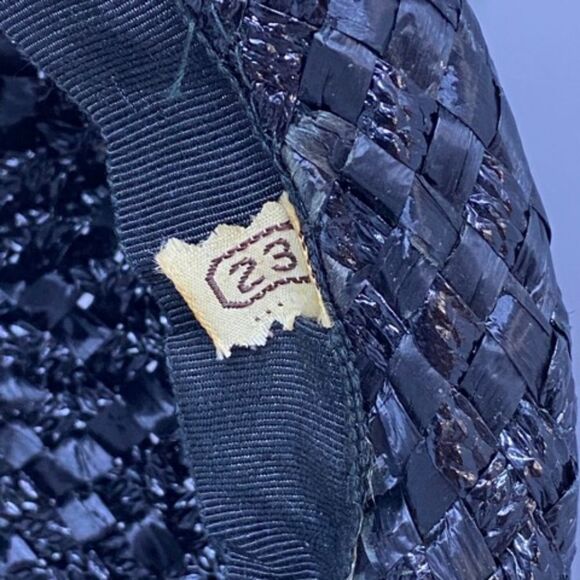 Vintage Union Made Blue Hat with Blue & Cream Bow - Picture 7 of 8